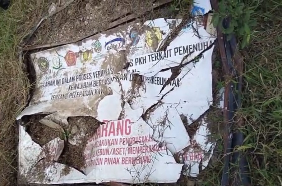 Sunaryo Laporkan Dugaan Pengrusakan Plang Sitaan Satgas PKH di Lahan Eks PT Teso Indah Lirik