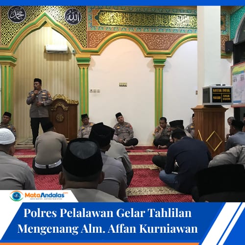 Khidmat, Polres Pelalawan Gelar Tahlilan Mengenang Driver Ojol yang Gugur di Jakarta