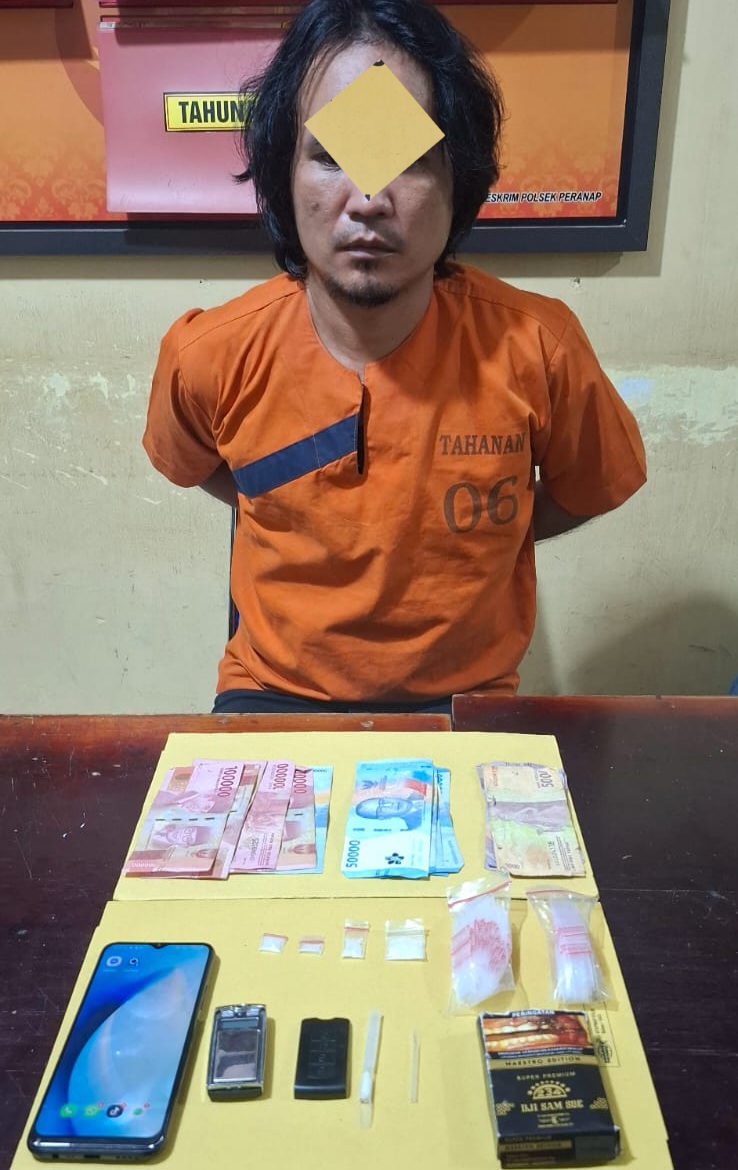 Polsek Peranap Tangkap Eri Karena Mengedarkan Narkoba, Pasokan Didapat dari Pekanbaru