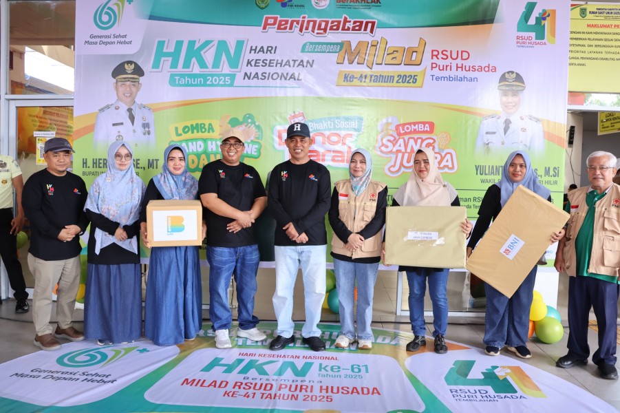 Bupati Inhil Herman dan Ketua PMI Hadiri Peringatan HKN 2025 serta Milad RSUD Puri Husada