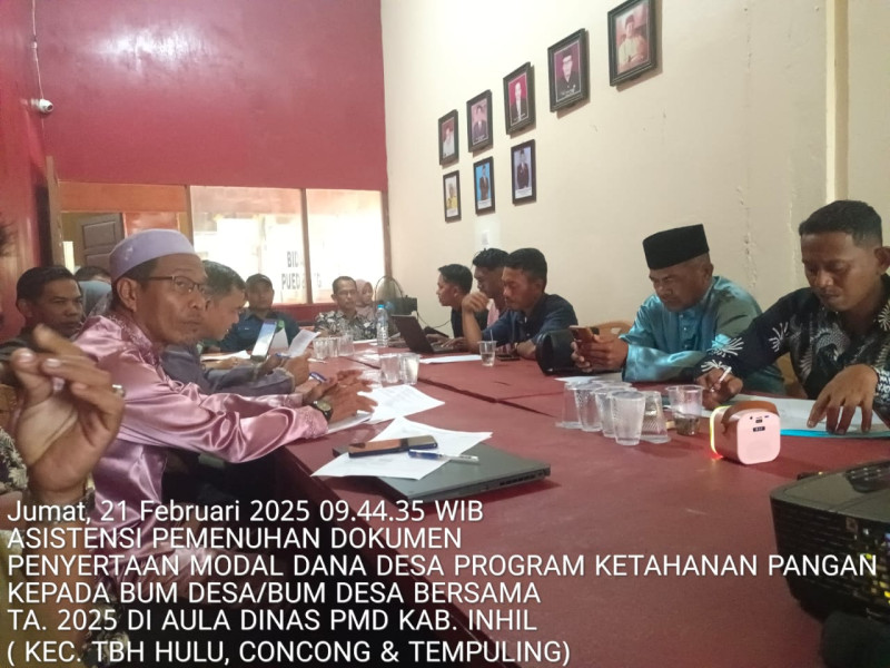 Pemdes Sungai Intan Ikuti Asistensi Pemenuhan Dokumen Penyertaan Modal Dana Desa untuk BUMDes