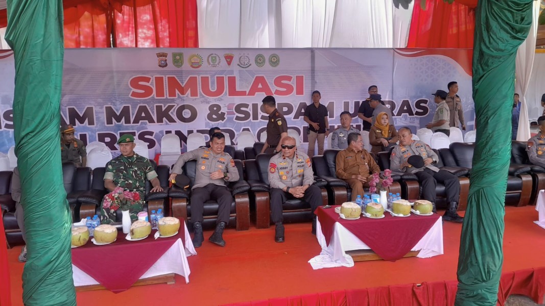 Wakapolda Riau Buka Simulasi Sispam Mako dan Sispam Unras di Polres Inhu, Forkopimda Turut Hadir
