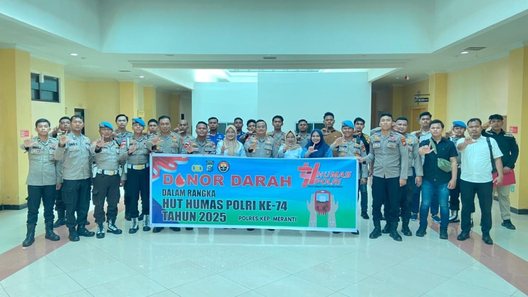 Polres Meranti Gelar Donor Darah Sempena Hari Jadi Humas Polri ke-74
