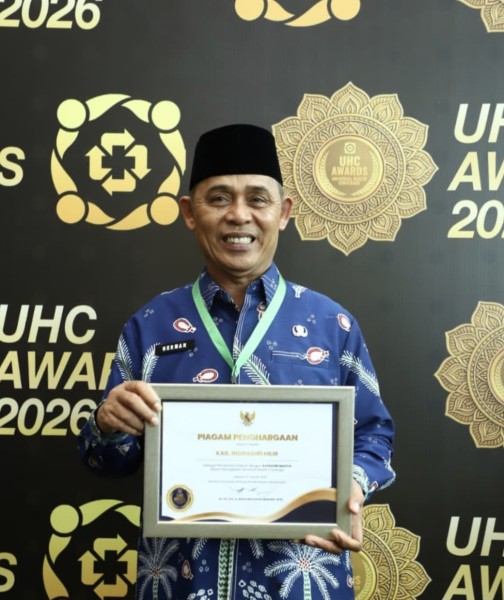 Inhil Raih Penghargaan UHC Awards 2026 Kategori Madya, Kepesertaan Jaminan Kesehatan Tembus 98 Persen
