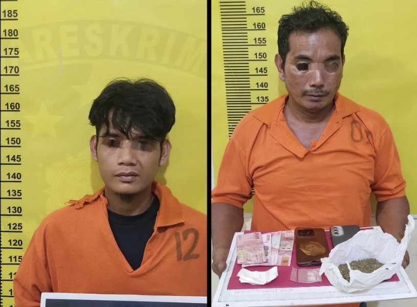 Simpan Sabu Dan Ganja Dibawah Pot Bunga, Polisi Amankan Dua Pelaku