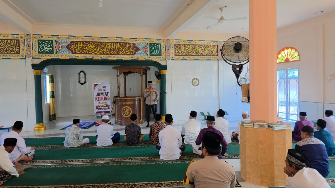 Jumat Keliling Jajaran Polsek Meranti, Perkuat Kamtibmas Jelang Pilkades dan Antisipasi Karhutla