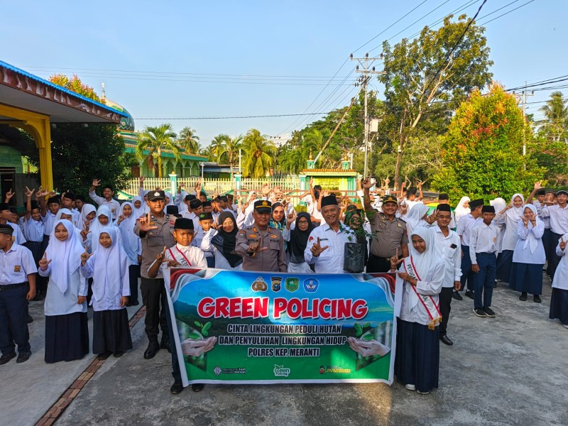 Polres Meranti Turun Langsung Di Sekolah Terus Galakkan Tanam Pohon Dan Edukasi Green Policing