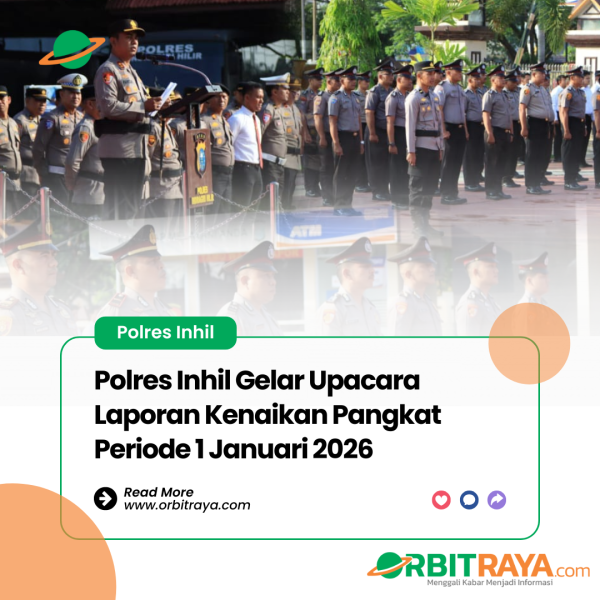 Polres Inhil Gelar Upacara Laporan Kenaikan Pangkat Periode 1 Januari 2026