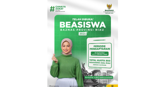Baznas Buka Pendaftaran Beasiswa untuk 950 Mahasiswa Riau