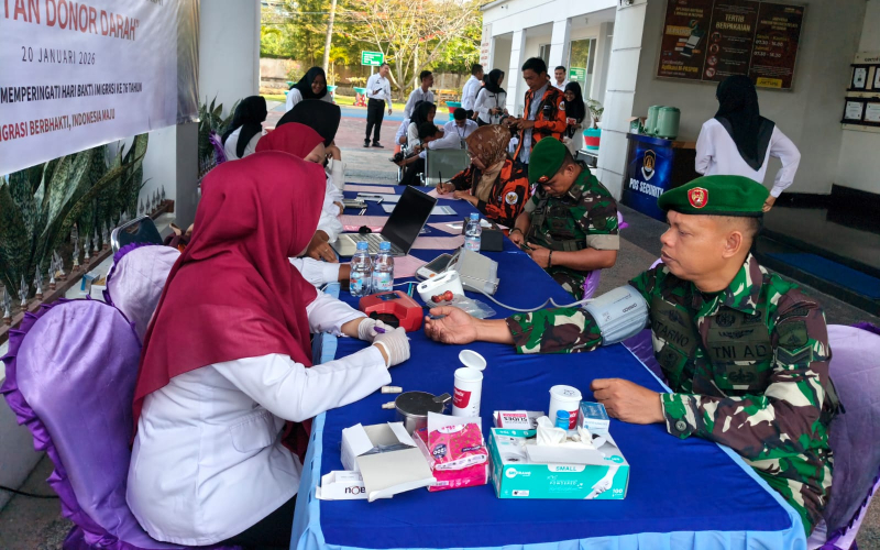 Kodim 0320 Dumai Dukung Donor Darah Bakti Imigrasi ke-76