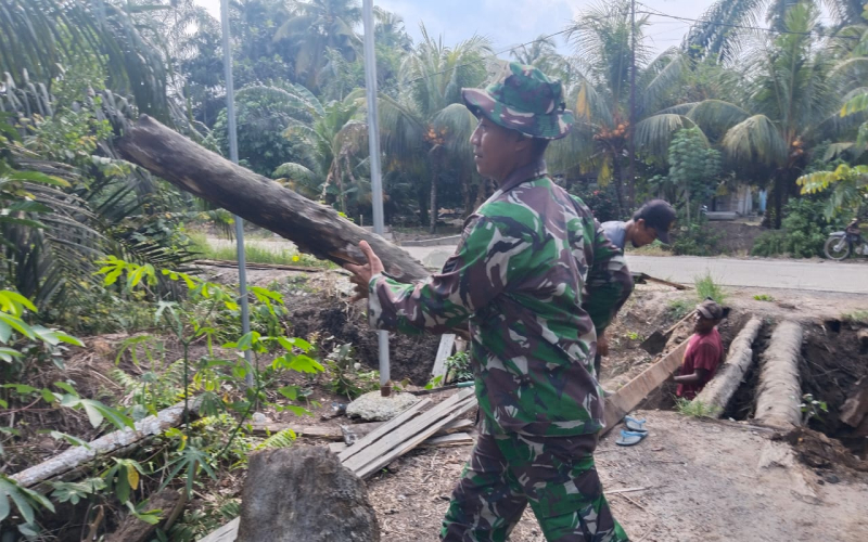Pembangunan Dua Jembatan Beton Tahap V oleh Kodim Dumai Terus Berjalan