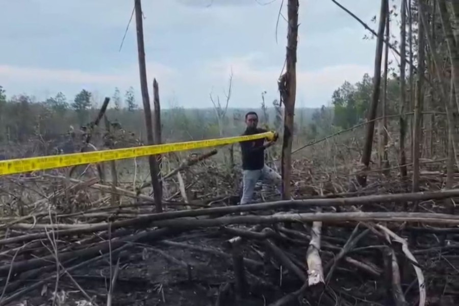 Fokus Penyelidikan, Polisi 'Police Line' Lokasi Kebakaran Habitat Gajah Harimau di TNTN