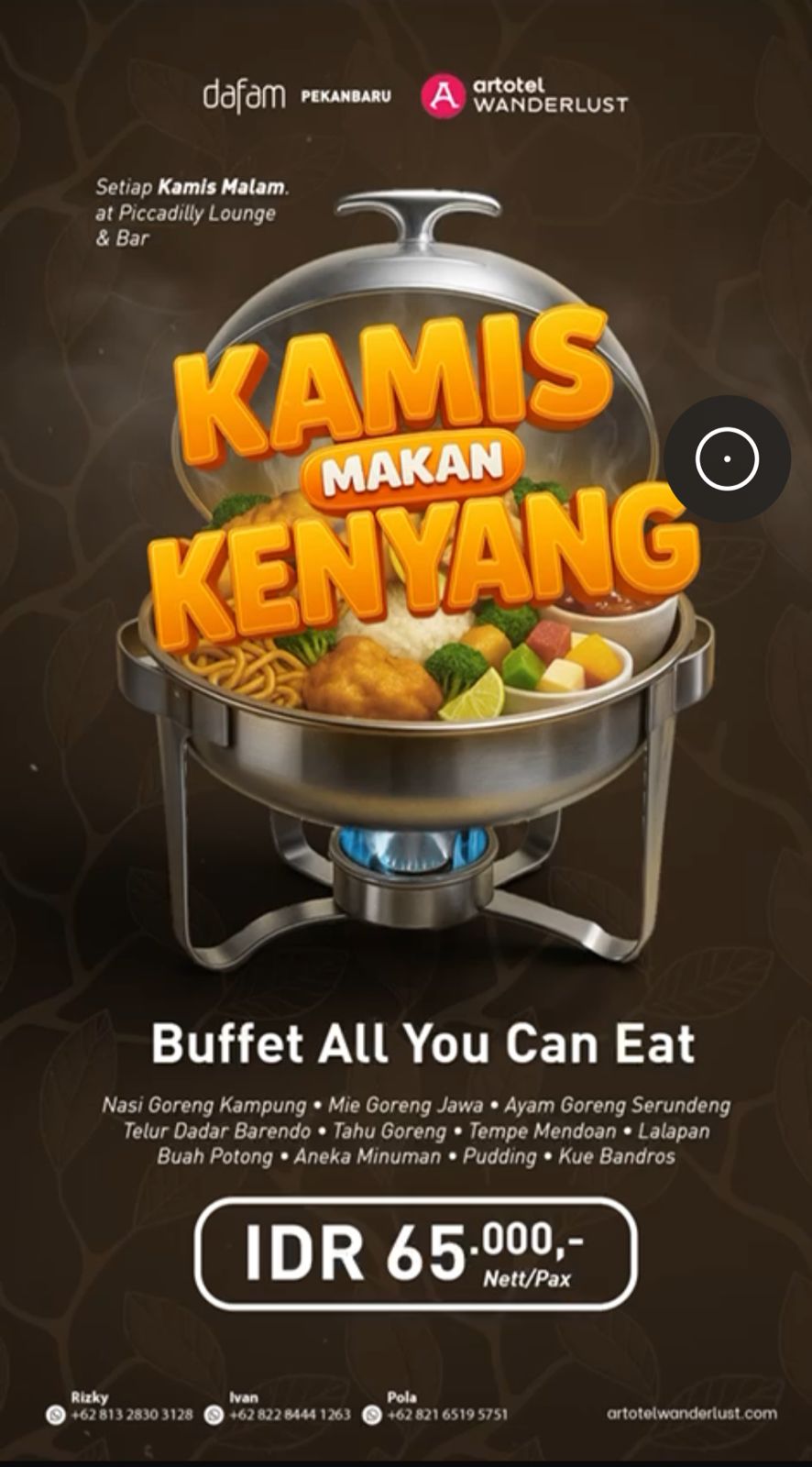 Mulai Malam Ini, Hotel Dafam Pekanbaru Hadirkan Kamis Makan Kenyang