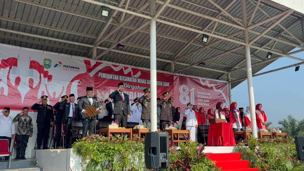 Camat Minas Pimpin Upacara HUT ke-81 RI, Tekankan Semangat Kemerdekaan untuk Perkuat Persatuan dan Pembangunan