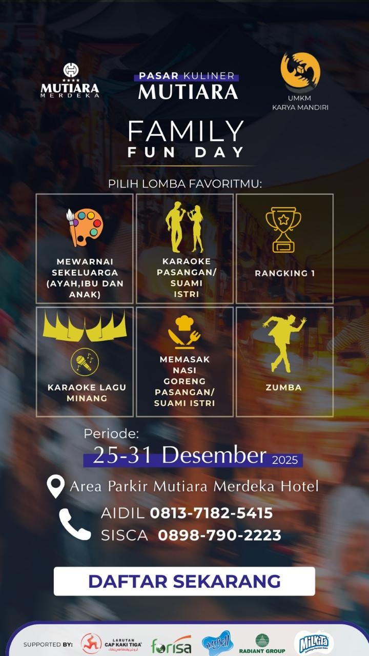 Liburan Akhir Tahun Berhadiah Voucher Menginap? Yuk, Ikuti Family Fun Day di Hotel Mutiara Merdeka!
