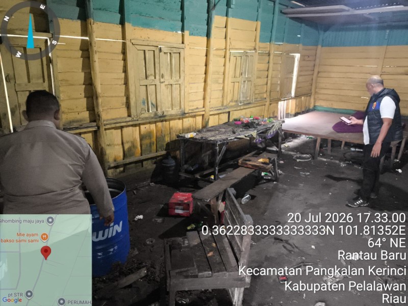 Unit Reskrim Polsek Pkl. Kerinci Cek Gudang Diduga Penimbunan BBM di KM 8, Hasil Nihil Temuan