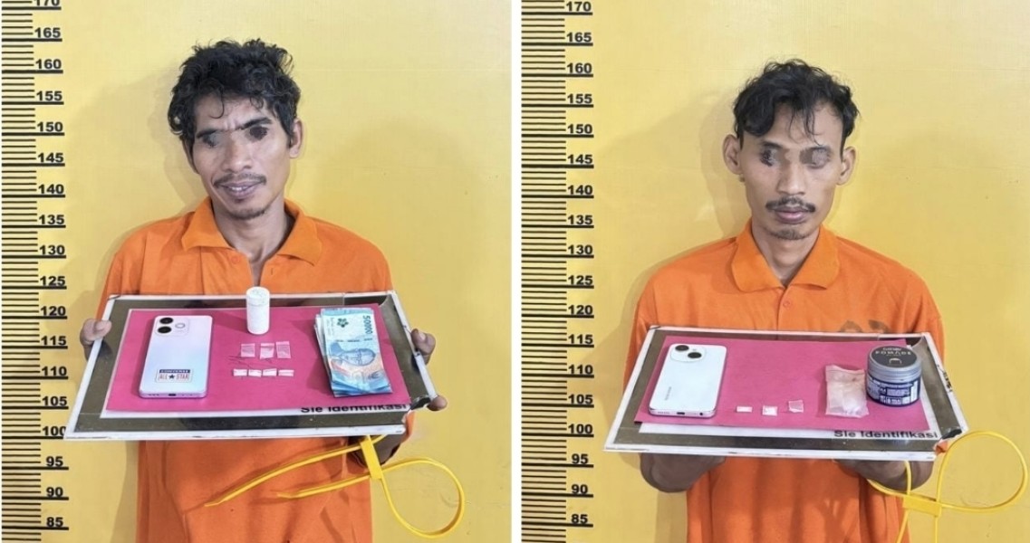 Kejar-kejaran di Kebun Sawit, Satresnarkoba Polres Inhu Ringkus Dua Pengedar Sabu