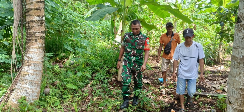 Cegah Karhutla di Desa Penjuru, Babinsa Koramil 06/Kateman Intensifkan Patroli Tapal Batas