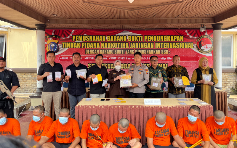 Polisi Dumai Musnahkan Barang Bukti Narkotika Jaringan Internasional, Selamatkan 25.046 Jiwa