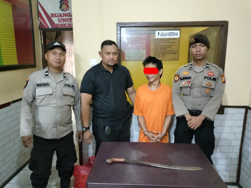 Pria Bawa Parang Gegerkan Warga Pinang Sebatang, Pelaku Kini Diamankan Polisi