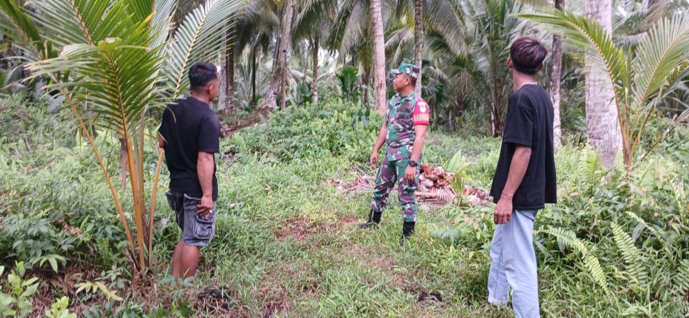 Babinsa Koramil 06/Kateman Gencar Patroli Tapal Batas Cegah Karhutla