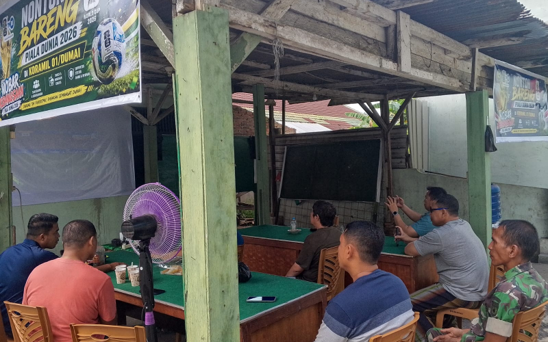 Koramil 01 Dumai Gelar Nobar Piala Dunia 2026, Pererat Silaturahmi dan Kemanunggalan TNI-Rakyat