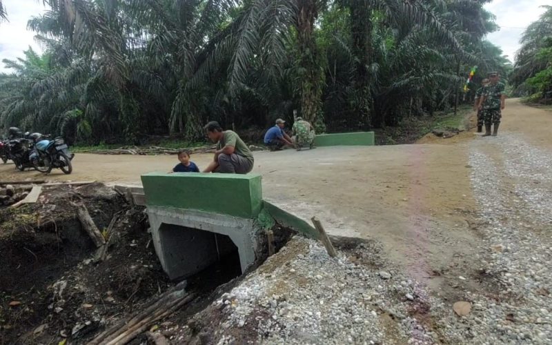 TMMD Kodim Dumai Rampungkan Pengerjaan Box Culvert, Warga: Terima Kasih TNI