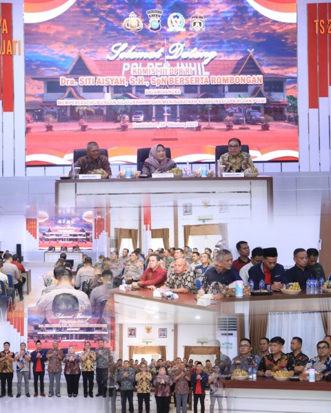 Anggota Komisi III DPR RI Siti Aisyah Kunjungi Polres Inhil, Bahas Penguatan Penegakan Hukum dan Pelayanan Publik