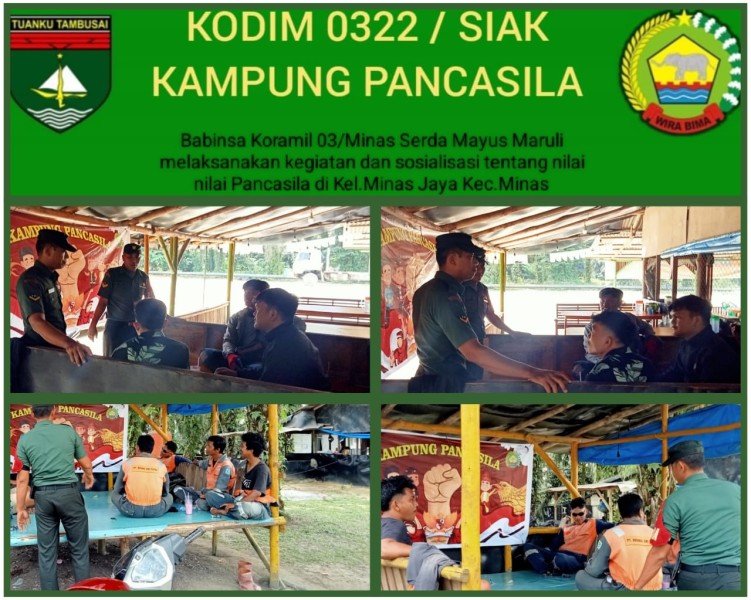 Babinsa Dari Koramil 03/Minas Serda Mayus Maruli Sosialisasikan Nilai-Nilai Pancasila kepada Warga Minas Jaya