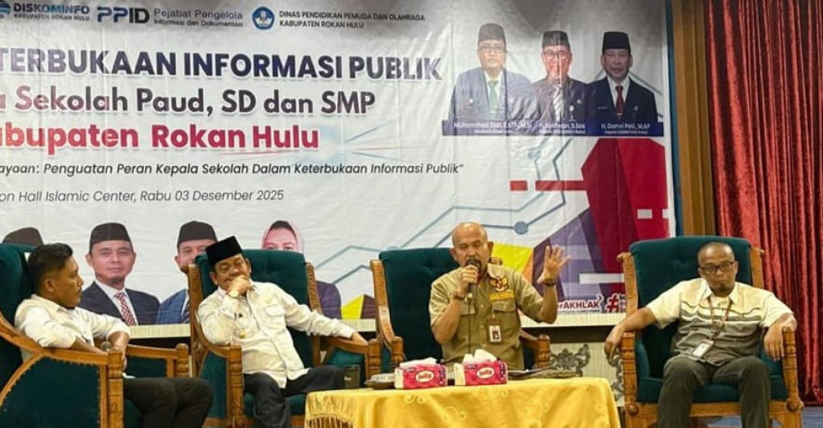 Ratusan Kepsek se-Rohul Antusias Ikuti Sosialisasi KIP, Zufra Irwan: Jangan Takut Diminta Informasi