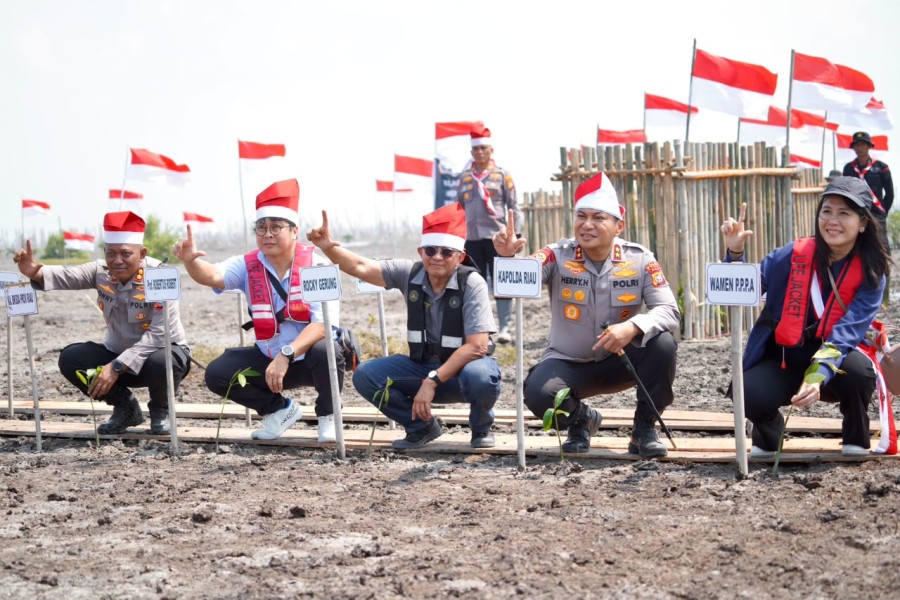Kapolda Riau Bawa Harapan ke Tepian Negeri, 3.600 Mangrove Bentengi Kuala Selat