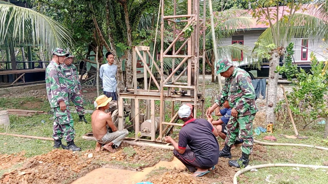 Pra TMMD ke-129, Satgas Kodim 0102/Pidie Kebut Perakitan Mesin Bor di Lokasi Sasaran Sumur Bor