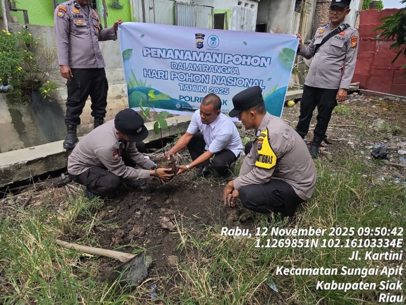 Polsek Sungai Apit Galakkan Program Green Policing: Wujud Nyata Kepedulian Polisi terhadap Lingkungan