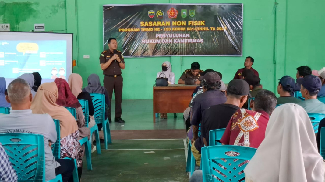 TMMD ke-123, Kodim 0314/Inhil Gelar Penyuluhan Hukum dan Kamtibmas