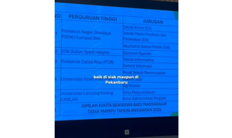 Mahasiswa Dari Dua Prodi Unilak Bisa Dapat Beasiswa Pemkab Siak, Pendaftaran Dibuka 03 Juli 2025