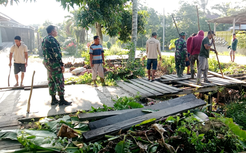 Satu Jembatan Berhasil Diselesaikan, Satu Lagi Dikebut, Kodim Dumai Perkuat Akses Antar Kelurahan