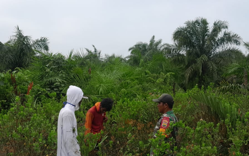 Patroli Karhutla oleh Babinsa Basilam Baru, ini  Titiknya