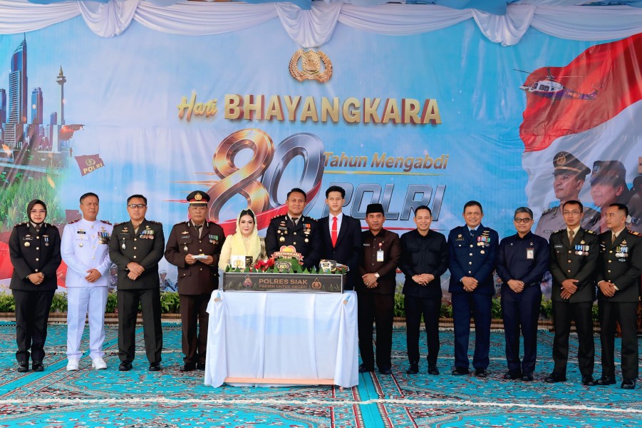 Semangat Polri untuk Masyarakat, Polres Siak Peringati Hari Bhayangkara ke-80 dengan Upacara dan Aksi Sosial