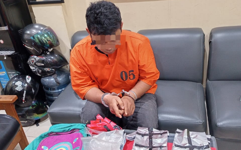 Satresnarkoba Polres Dumai Tangkap Kurir Sabu 1,5 Kg di Pintu Keluar Tol