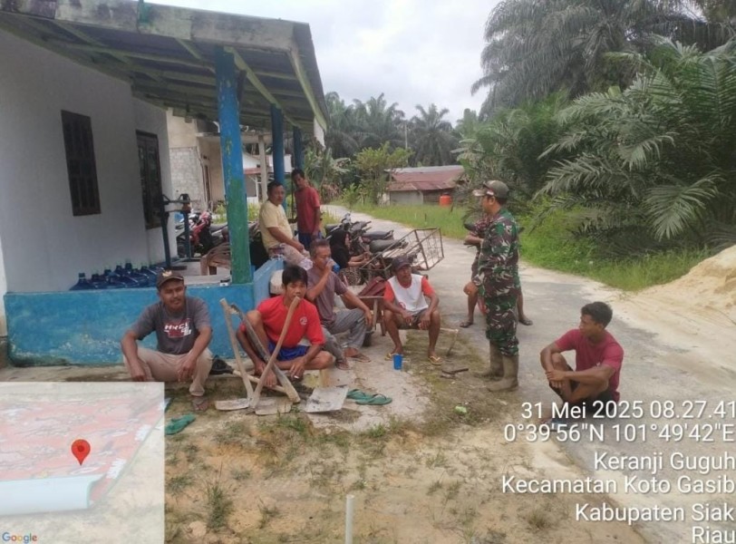 Koramil 04/Perawang Ajak Warga Tasik Seminai Peduli Kesehatan dan Kebersihan Lingkungan