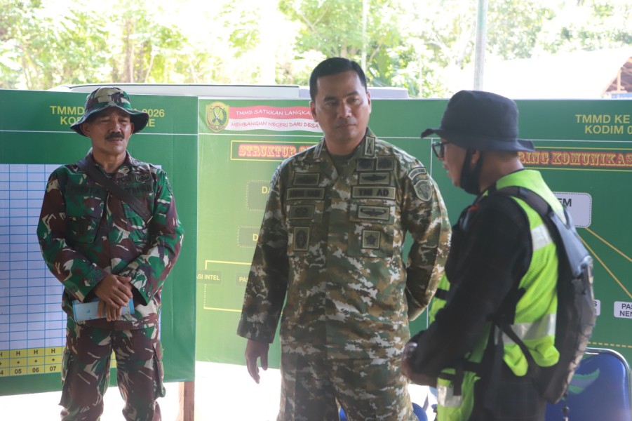 Dandim 0102/Pidie Letkol Inf Abdul Hadi Pastikan Posko TMMD ke-129 Jadi Pusat Kendali dan Pengawasan Program