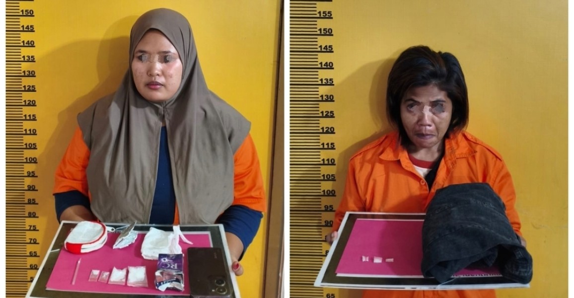 Sembunyikan Sabu di Kotak Rokok hingga Jaket, Dua IRT Diciduk Polsek Rengat Barat
