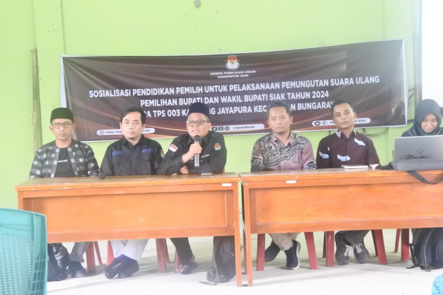 KPU Riau Bersama KPU Siak Sosialisasikan PSU ke Pemilih