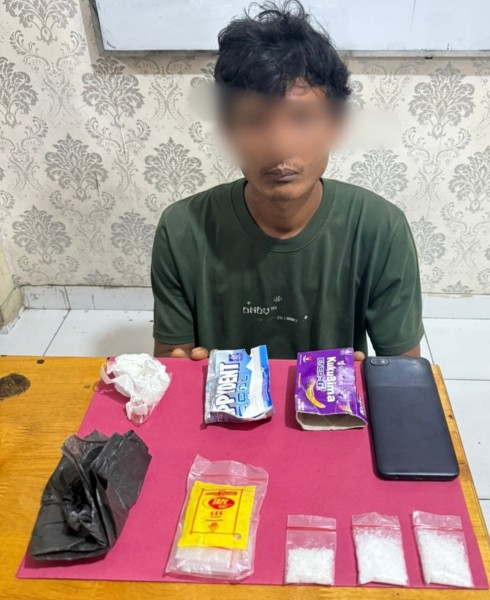 Polres Siak Ringkus Bandar Shabu di Kandis, Amankan 14,14 Gram Barang Bukti