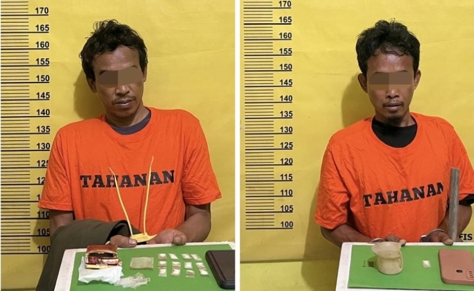 Polsek Kelayang Ringkus Dua Pelaku Penyalahgunaan Narkoba, Ini Lokasi dan BB-nya