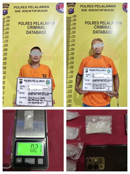 Polres Pelalawan Gerebek Rumah di Sialang Indah, Dua Pria Diamankan dengan 15,14 Gram Sabu