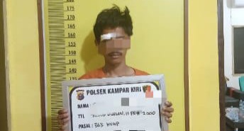 Polsek Kampar Kiri Amankan Pencuri Kotak Infaq Masjid,  Cegah Amuk Massa