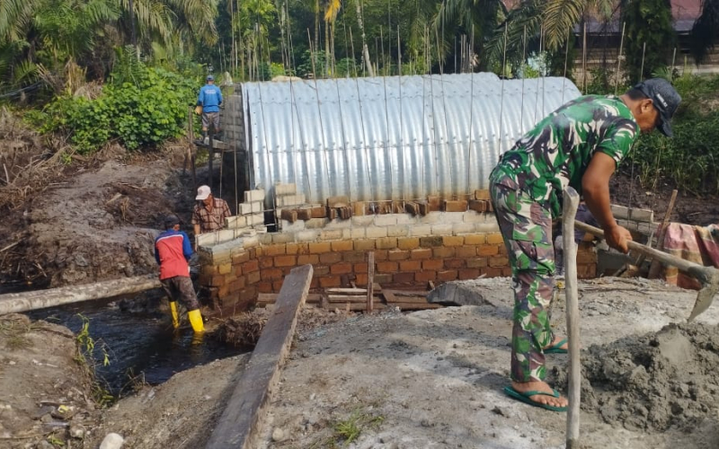 Pembangunan Jembatan Armco Berlanjut, Kodim Dumai Perkuat Akses dan Konektivitas Warga Sungai Sembilan
