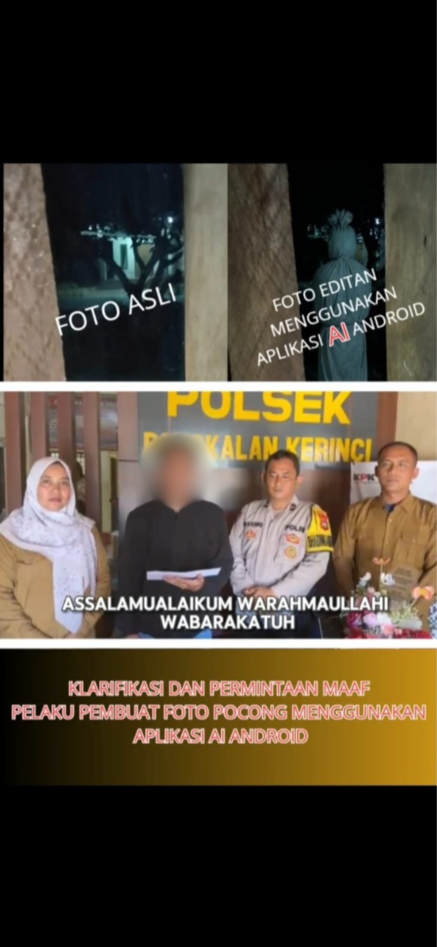 Iseng buat konten Pocong  pakai AI , Murid SMA klarifikasi dan minta maaf sudah Resahkan Warga.