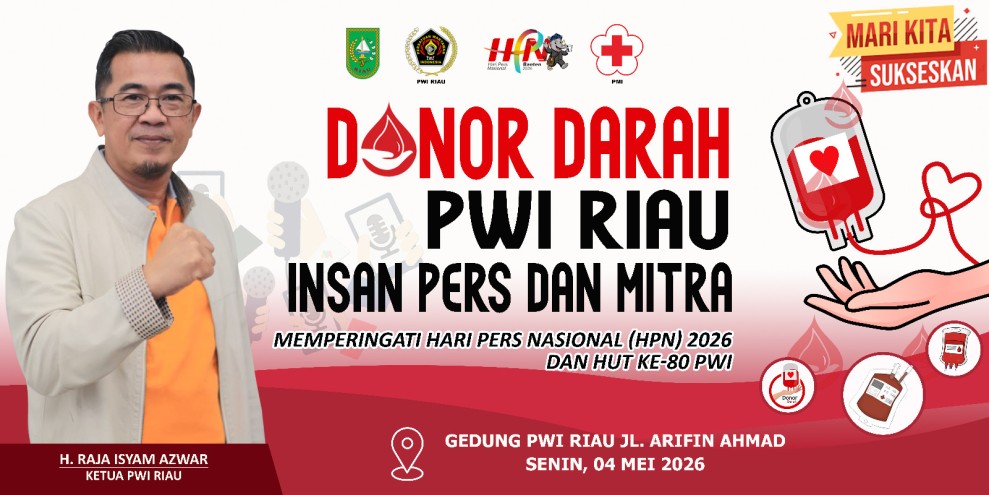Meriahkan HPN dan HUT ke-80, PWI Riau Gelar Donor Darah Senin Mendatang